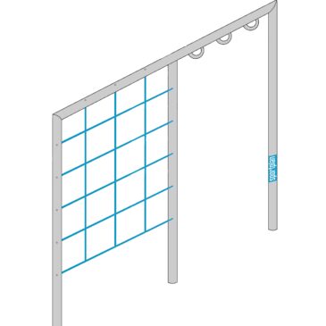 Art.Nr. 5.7 Seil- und Hangelwand, geteilt in Seil- und Hangelhälfte